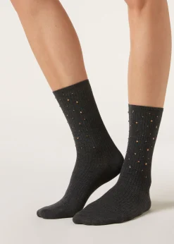 Calze a Costine con Strass