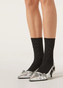 Calze a Costine con Strass
