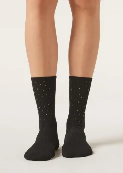 Calze a Costine con Strass