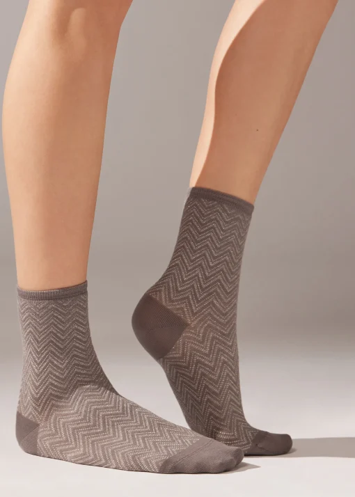 Calze Corte a Righe Chevron