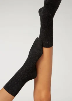Calze Corte con Cashmere e Glitter