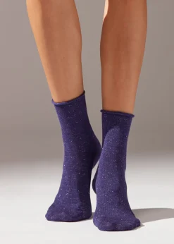Calze Corte con Cashmere e Glitter