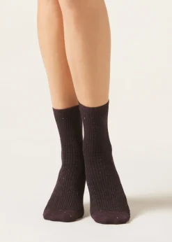 Calze Corte con Cashmere e Glitter