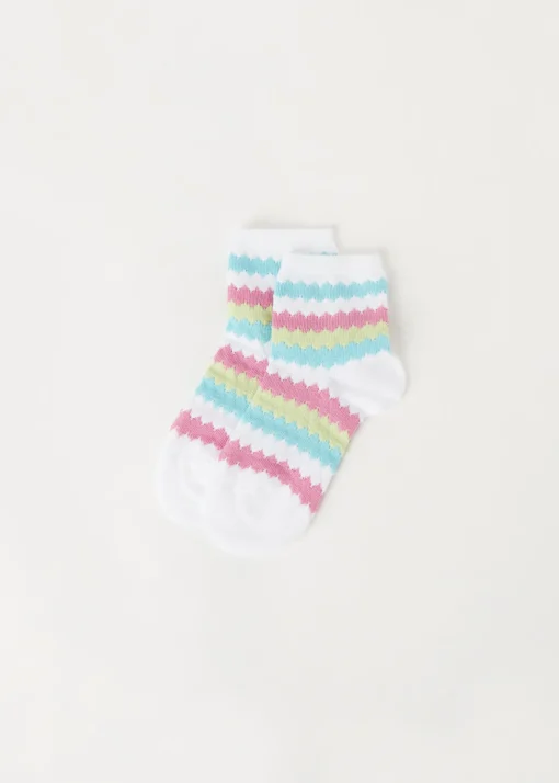 Calze Corte Lavorazione a Righe da Bambina