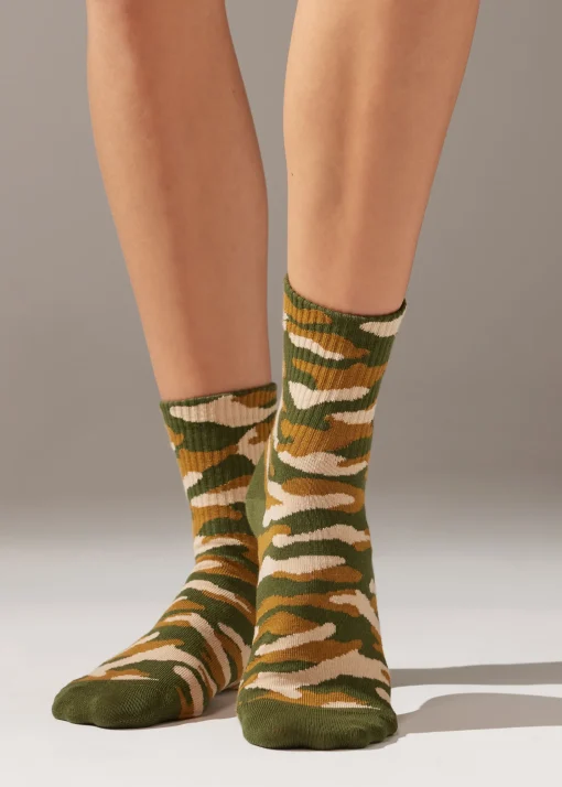 Calze Corte Sport Motivo Camouflage