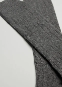 Calze Lunghe a Coste con Lana e Cashmere da Uomo
