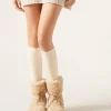 Calze Lunghe a Costine con Lana e Cashmere da Donna