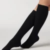 Calze Lunghe a Costine con Lana e Cashmere da Donna