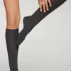 Calze Lunghe a Costine con Lana e Cashmere da Donna