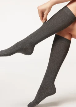 Calze Lunghe con Cashmere e Glitter da Donna