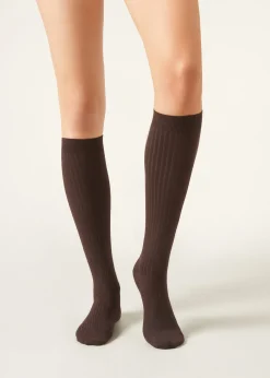 Calze Lunghe con Cashmere a Coste