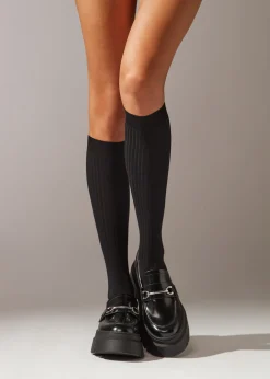 Calze Lunghe con Cashmere a Coste