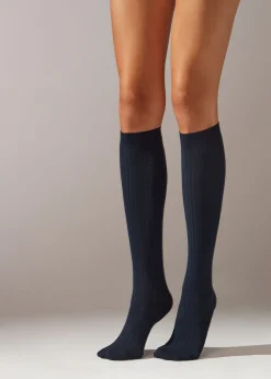 Calze Lunghe con Cashmere a Coste