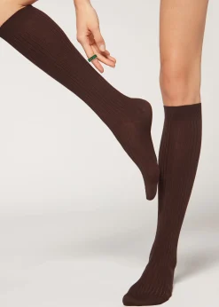 Calze Lunghe con Cashmere a Coste