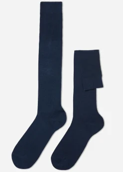 Calze Lunghe con Cashmere da Uomo