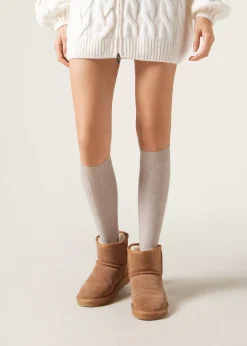 Calze Lunghe con Cashmere a Coste