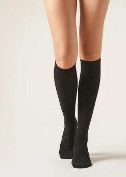 Calze Lunghe con Cashmere a Trecce