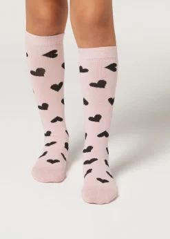 Calze Lunghe Cuori Bambini