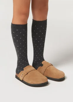 Calze Lunghe Pois Glitter Bambini