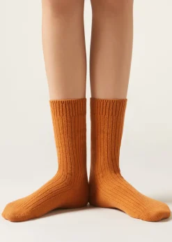 Calzini Corti a Coste con Lana e Cashmere