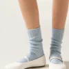 Calzini Corti a Coste con Lana e Cashmere