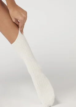 Calzini Corti a Coste con Lana e Cashmere