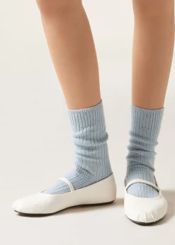 Calzini Corti a Coste con Lana e Cashmere
