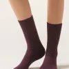 Calzini Corti a Coste con Lana e Cashmere