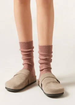 Calzini Corti a Coste con Lana e Cashmere