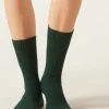 Calzini Corti a Coste con Lana e Cashmere