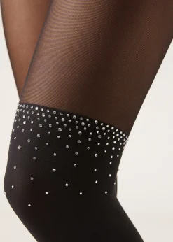 Collant 70 Denari Effetto Parigina con Strass