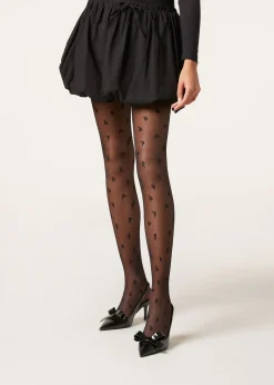 Collant 40 Denari in Tulle Roselline