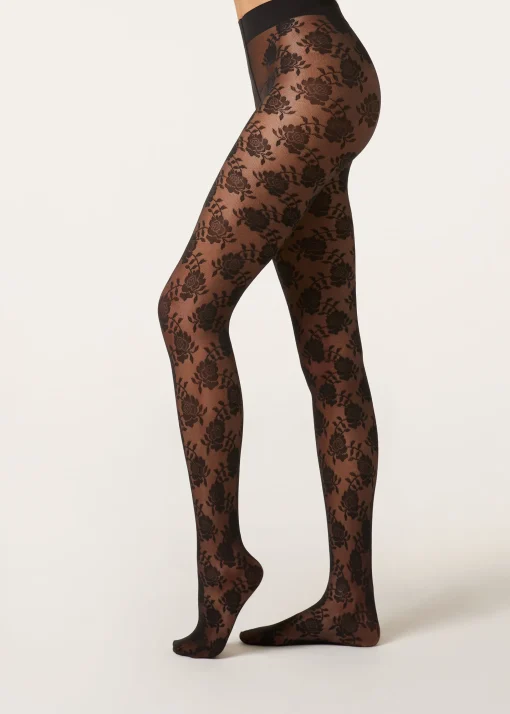 Collant 40 Denari in Tulle con Rose
