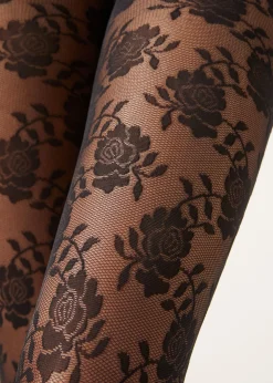 Collant 40 Denari in Tulle con Rose