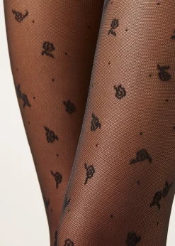 Collant 40 Denari in Tulle Roselline
