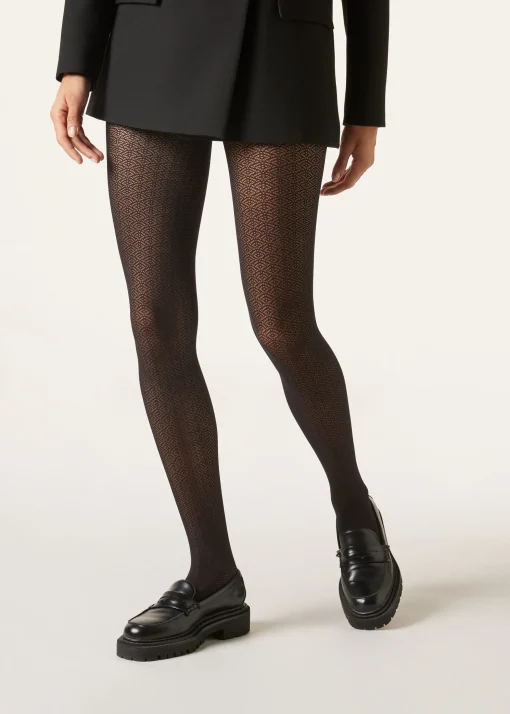 Collant 50 Denari Microrete Geometrico