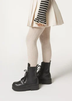 Collant Cashmere con Trecce Bambina