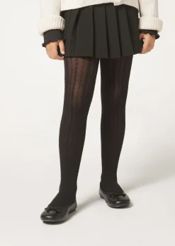 Collant Cashmere con Trecce Bambina