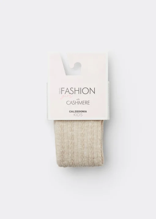 Collant Cashmere con Trecce Bambina