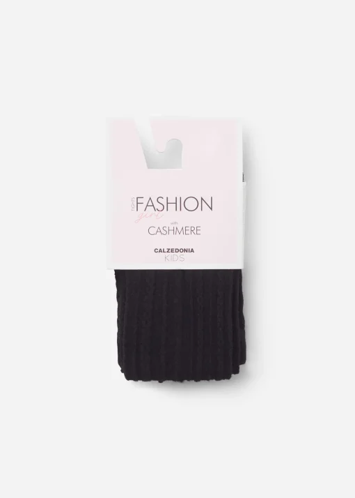 Collant Cashmere con Trecce Bambina