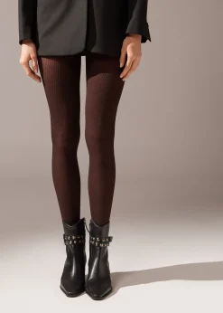Collant con Cashmere a Coste