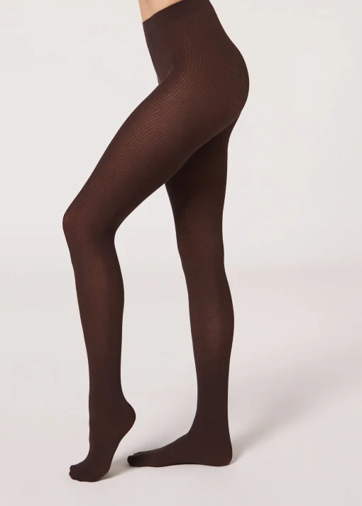 Collant con Cashmere a Coste