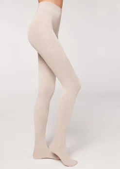 Collant con Cashmere a Coste