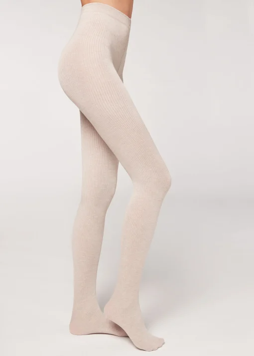 Collant con Cashmere a Coste