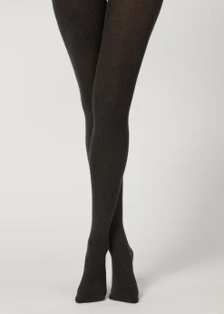 Collant con Cashmere a Coste