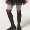 Collant Effetto Parigina con Strass Bambina