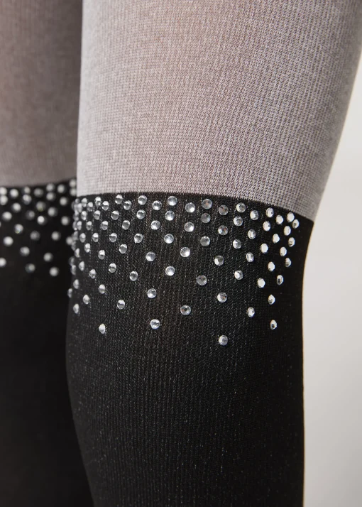 Collant Effetto Parigina con Strass Bambina
