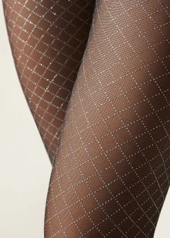 Collant Glitter in Tulle a Rombi