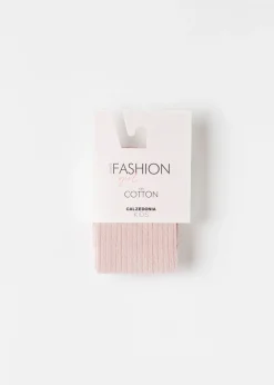 Collant in Cotone a Costine da Bambina