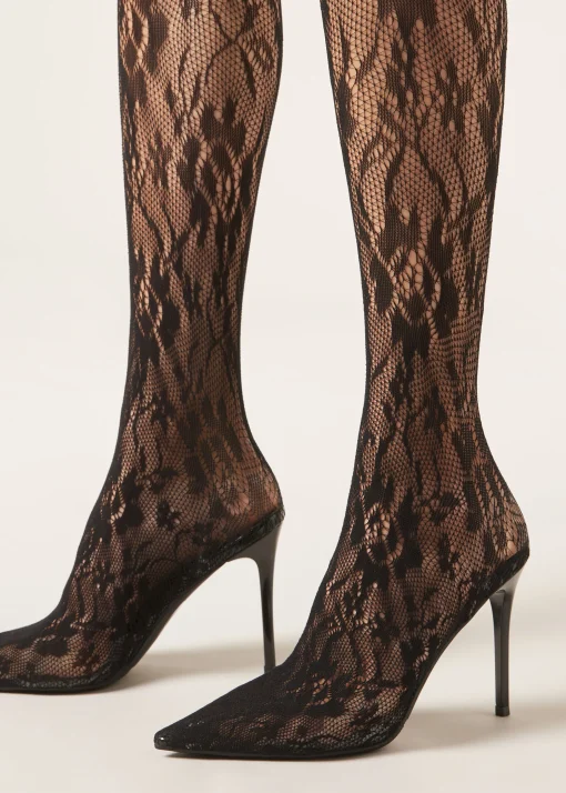 Collant in Pizzo con Scarpe